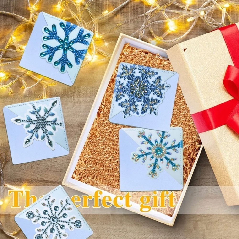 Diamond Art SNOWFLAKE 03 Corner Bookmark, Blue, White, Sparkly, Bling - Picture 12 of 17
